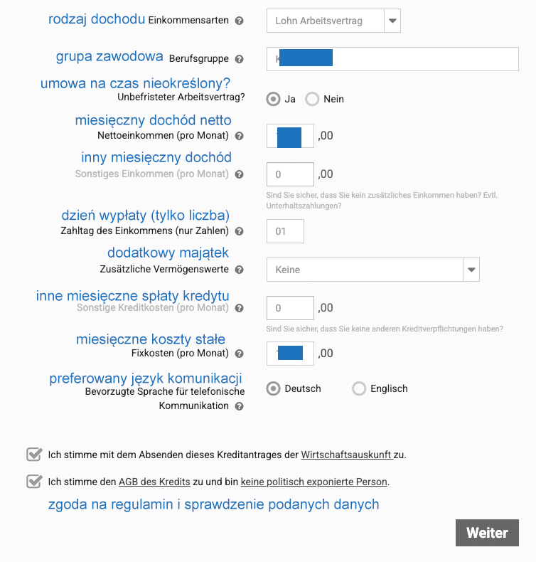 Kredyt na dowód w Niemczech